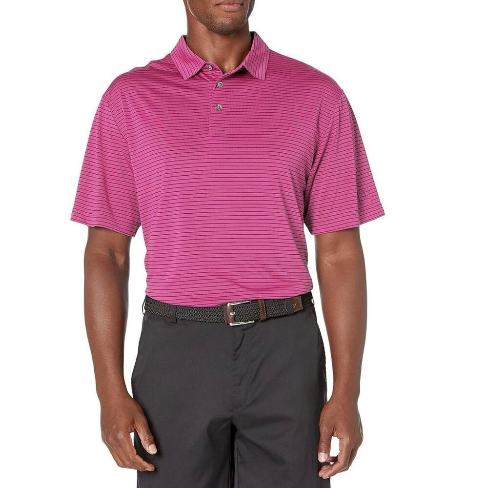 Men's PGA Tour Golf Polo Purple Orchid Striped Size Medium New With Tags